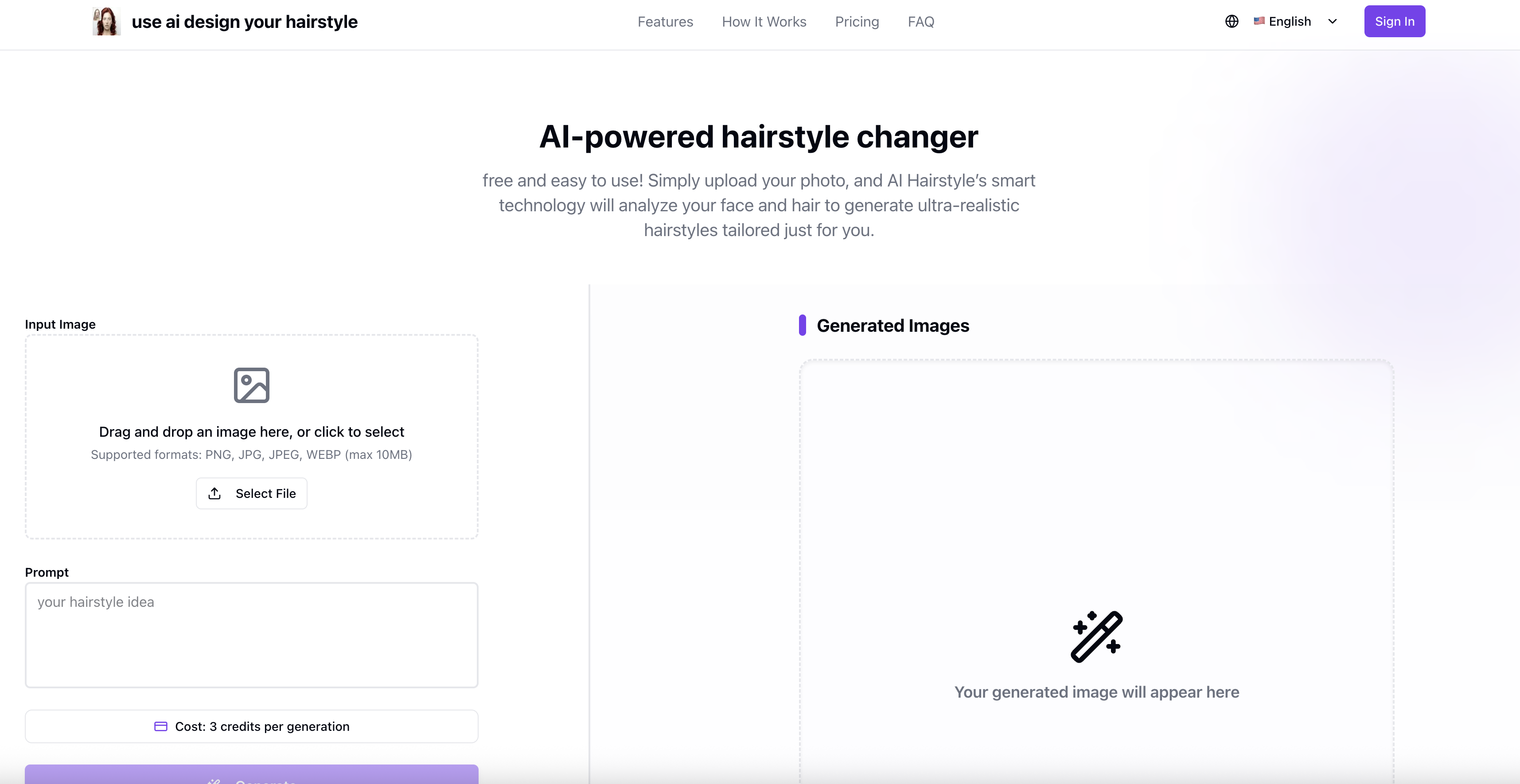 AI-powered hairstyle changer