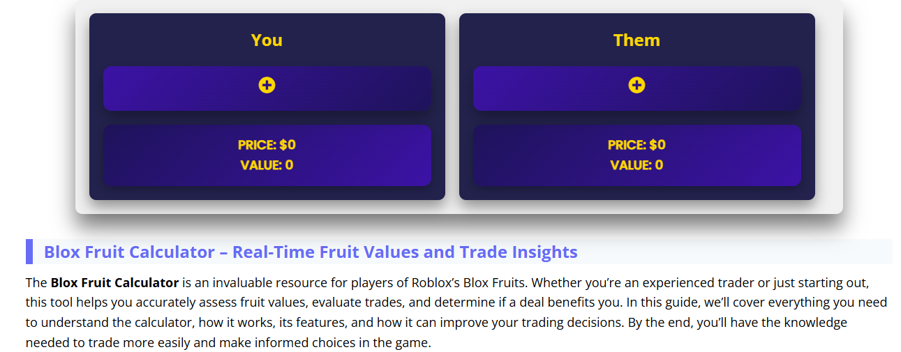 Blox Fruit Calculator