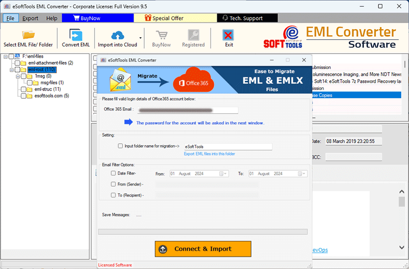 eSoftTools EML Converter Software