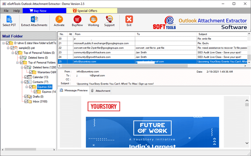 eSoftTools Outlook Attachment Extractor